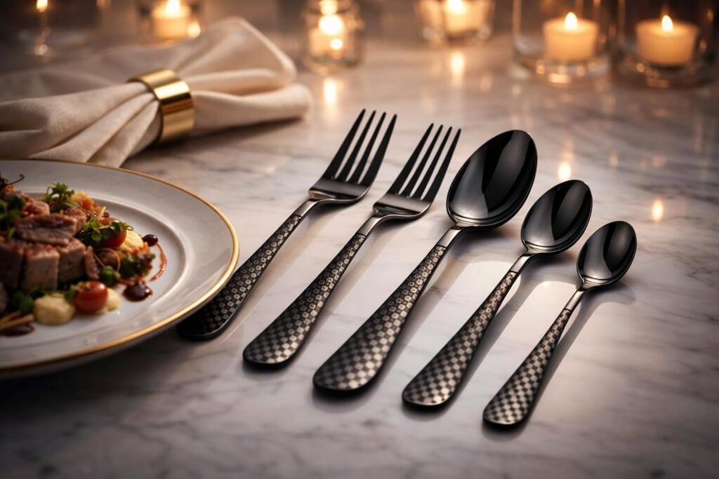 Premium Black Stainless Steel Cutlery Set